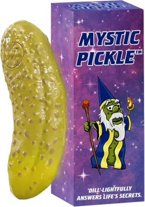 Mystic Pickle - Magic Fortune Teller with 100  Witty Responses - Unveiling The Briny Secrets of The Universe - Endless Entertainment with Friends, Family, Classroom Students - Best Novelty Gag Gift!
