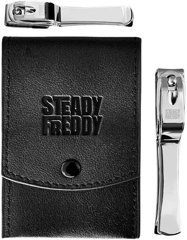 Nail Clippers by Steady Freddy for Men & Women, Premium Stainless Steel Fingernail and Toenail Clipper Cutters, Big Toenail Clippers for Large Nails - Best for Thick and Ingrown Toenails