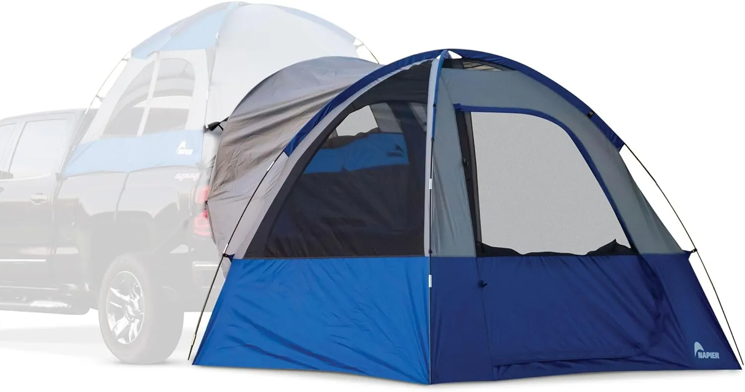 Napier Sportz Link Portable 4 Person Truck Bed Attachment Outdoor Camping Tent with Convenient Carry Bag, Blue (Trunk Tent Not Included)