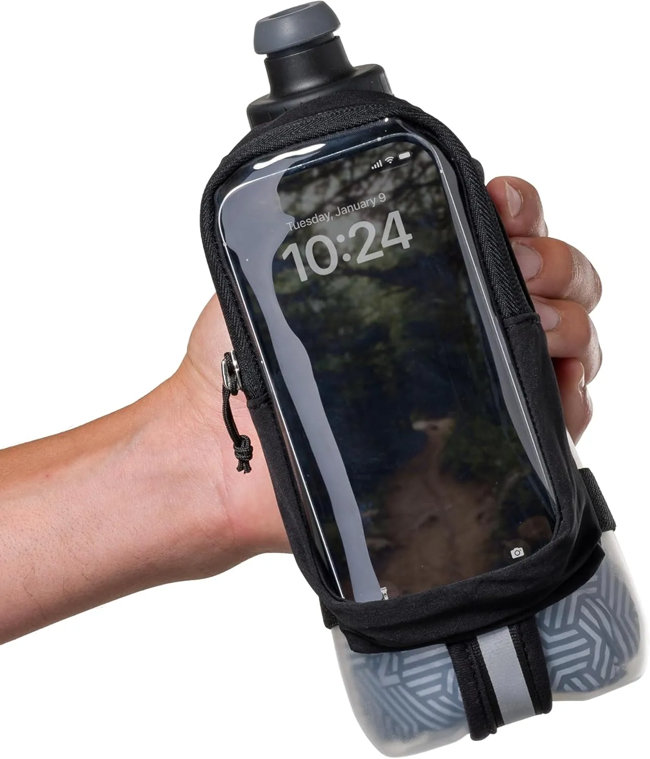 Nathan - SpeedDraw 2 View 18oz Ins. Flask Black/Reflective Silver OSFA
