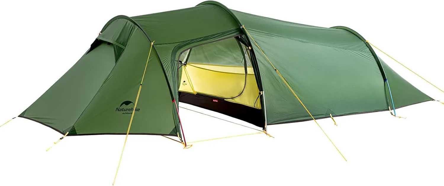 Naturehike Opalus Tunnel Backpacking Tent for 2-3 Person, 2 Person 3 Person Backpacking Tent, Lightweight Camping Tent with Footprint & Vestibule