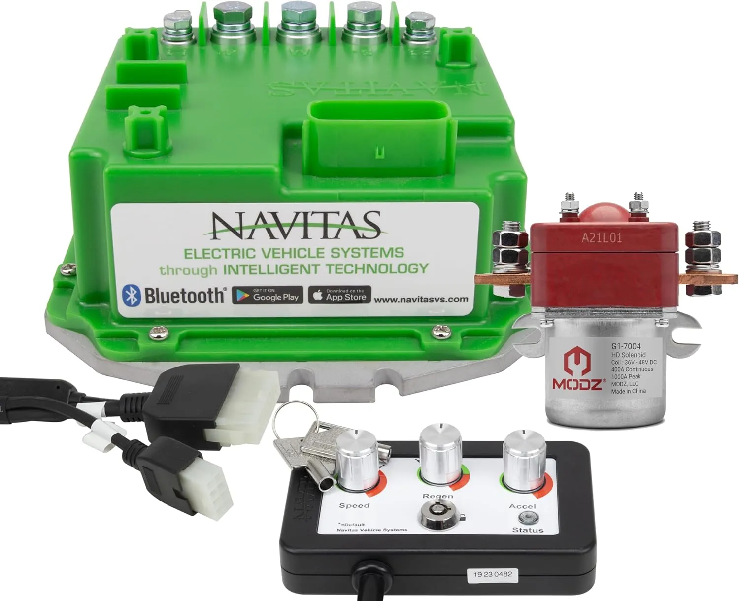 Navitas 440-Amp EZGO T48 [2010-Up] Golf Cart Controller Kit with On-The-Fly Programmer and MODZ® Heavy Duty Solenoid