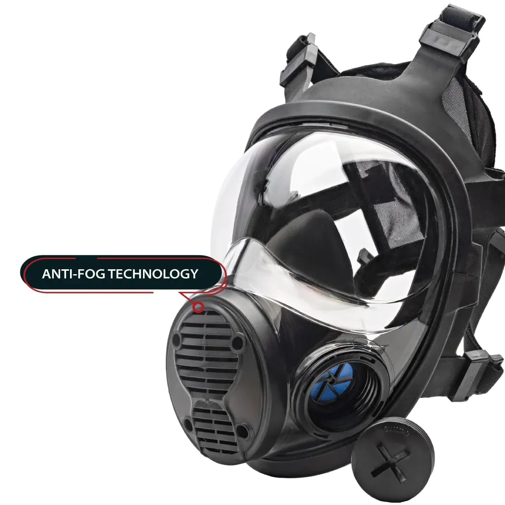 NB-100 Dark Amber Full Face Tactical Gas Mask Respirator - Gas Masks Survival Nuclear and Chemical Military Grade with A2B2E2K1P3 R 40mm Canister Filter, Compatible with Hazmat Suit, EN136:1998 CL2