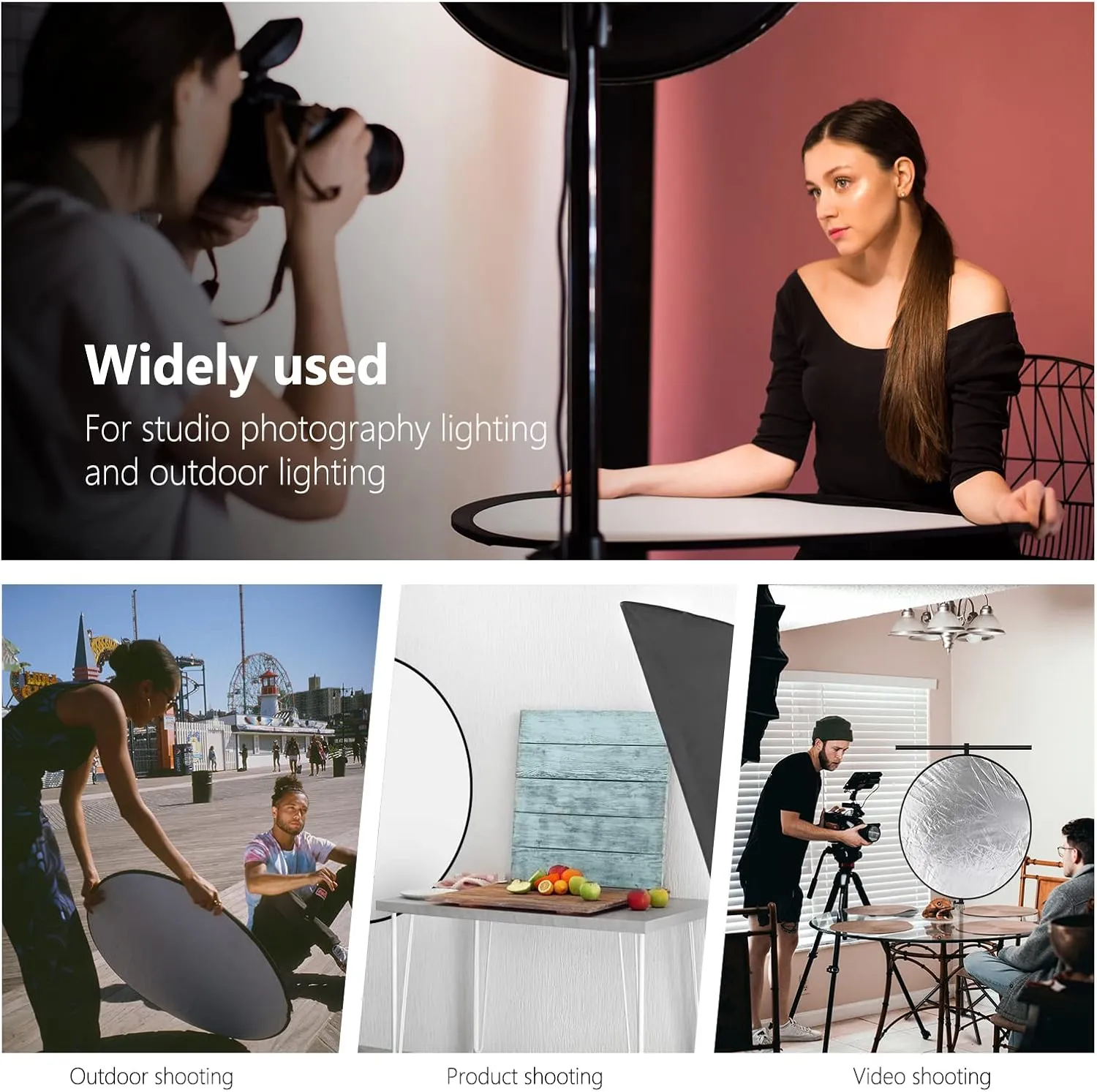 NEEWER 32 Inch/80 Centimeter Light Reflector Light Diffuser 5 in 1 Collapsible Multi Disc with Bag - Translucent, Silver, Gold, White, and Black for Studio Photography Lighting and Outdoor Lighting