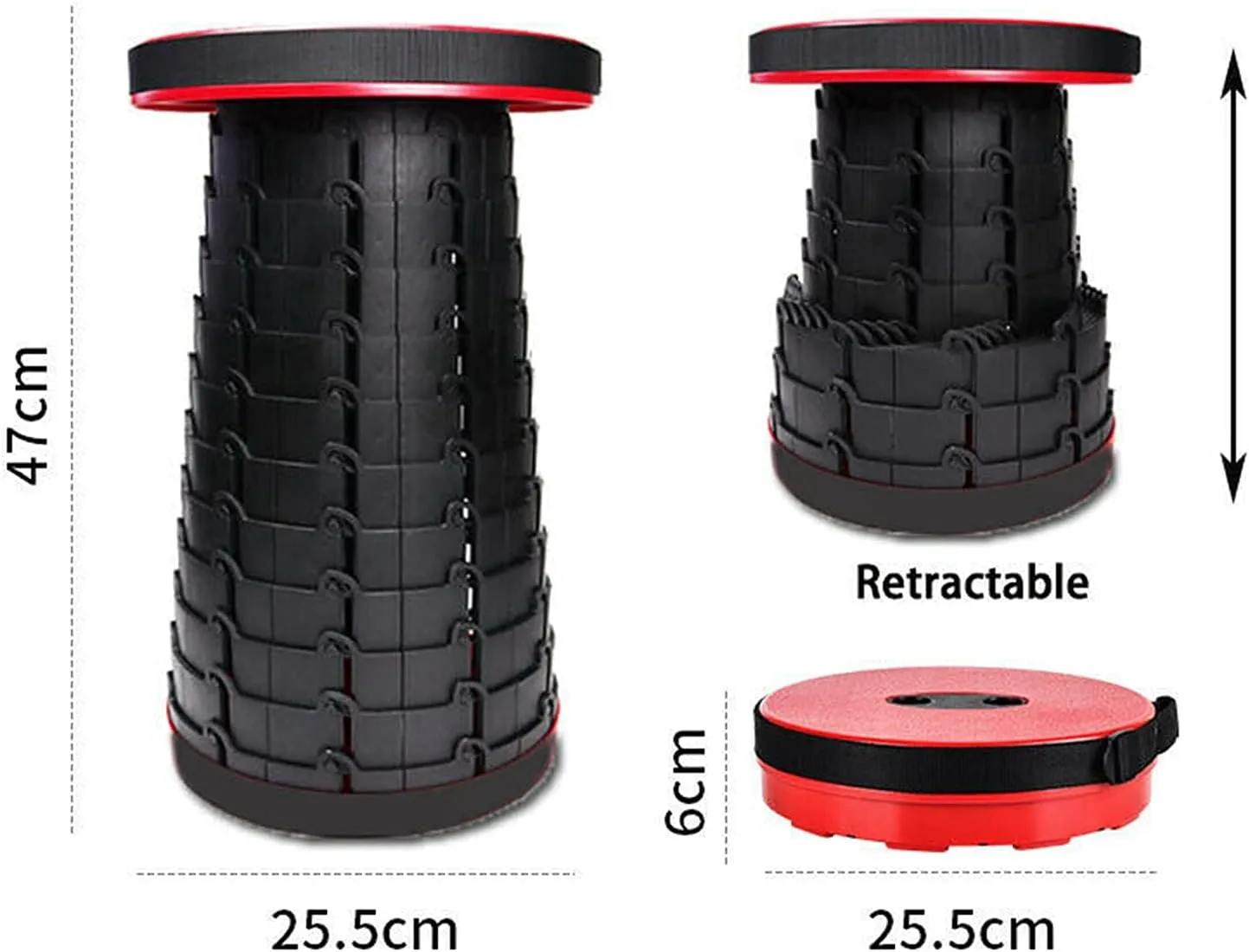 NEFSO Collapsible Stool - Telescoping Camping Stool - Telescoping Stool with Cushion, for Adults for Camping Fishing Hiking BBQ, Sets up in 2 Seconds, Max Load 770lbs-Lake Green