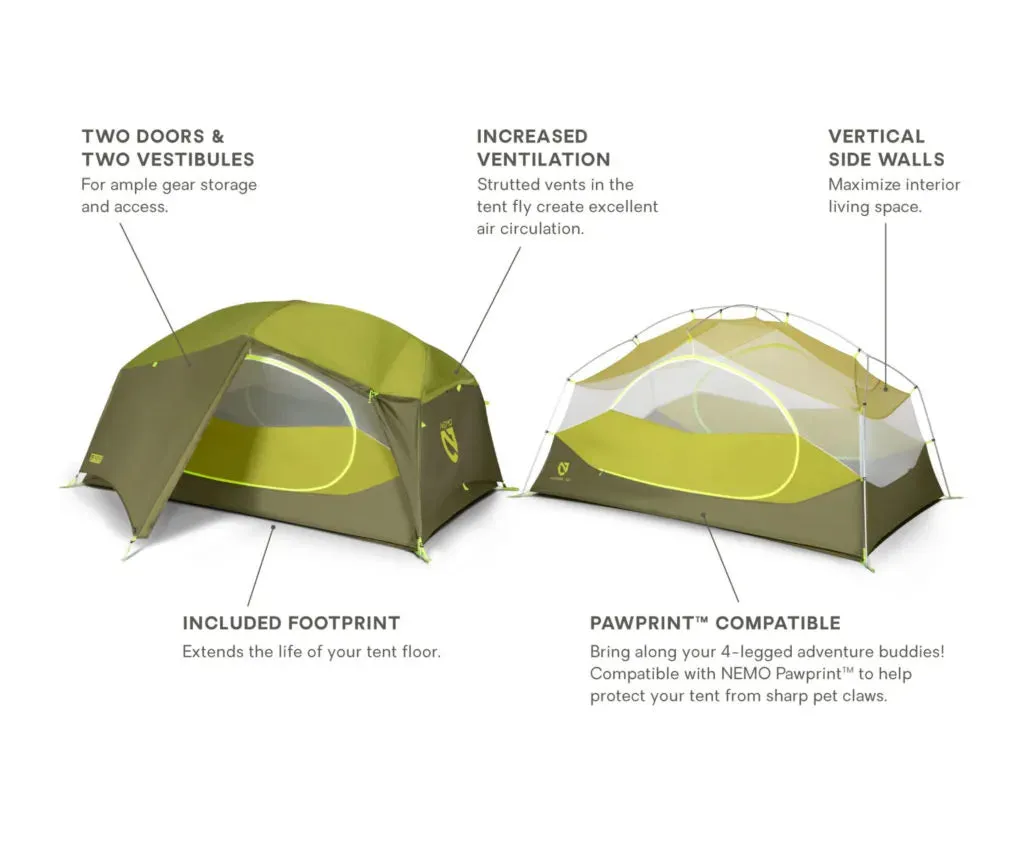 Nemo Aurora™ 2P Tent & Footprint - Nova Green