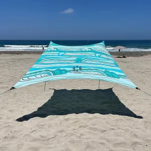 Neso Gigante - Portable Beach Tent - Ideal to Enjoy with Family and Friends - UPF 50 , Water-Resistant, and Lightweight - Swells, 11' x 11'