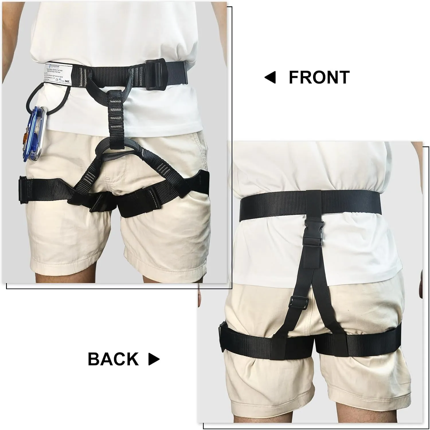 NewDoar Climbing Harness, Mountaineering Rock Climbing Harness, Half Body Harness for Rappelling Fire Rescuing Tree Climbing
