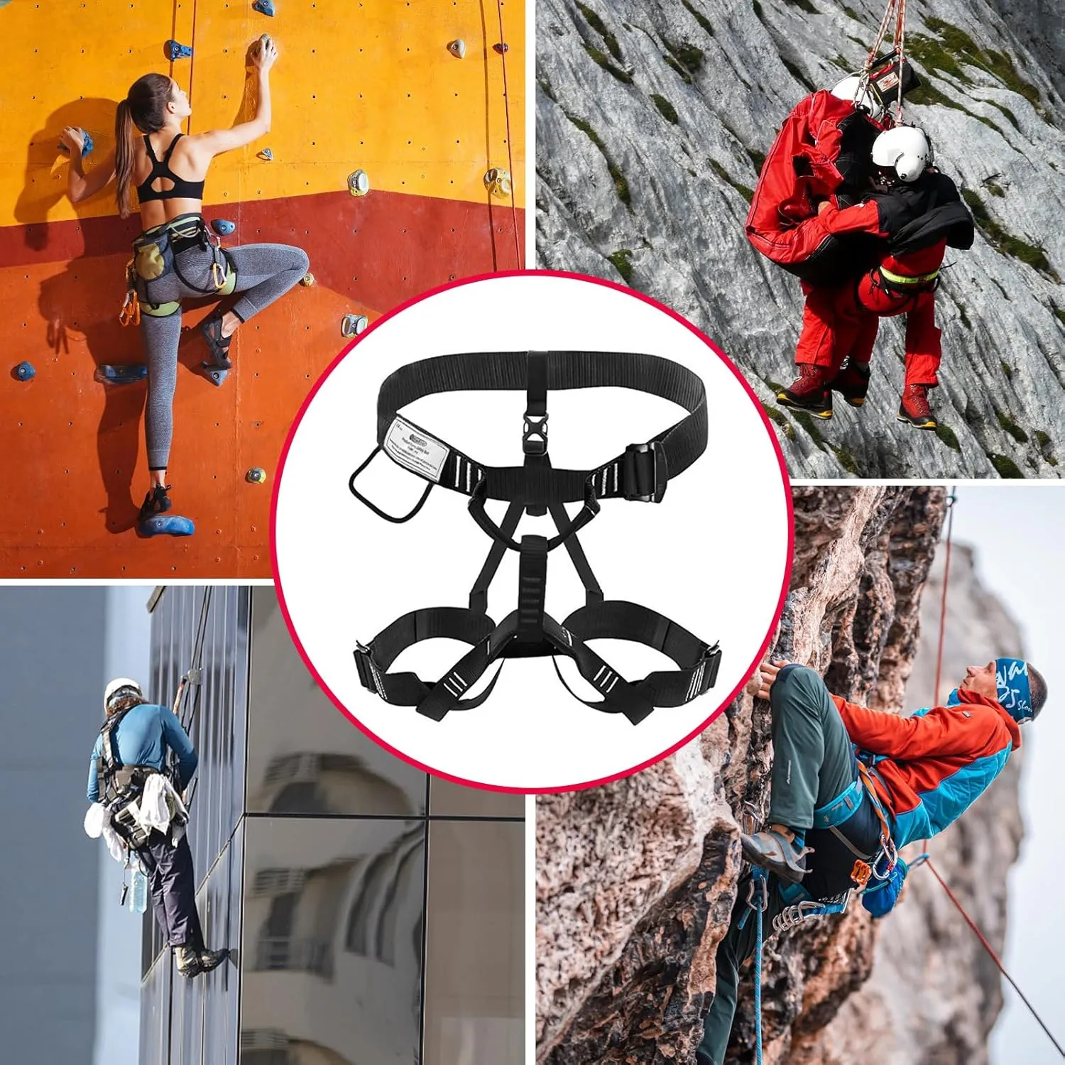 NewDoar Climbing Harness, Mountaineering Rock Climbing Harness, Half Body Harness for Rappelling Fire Rescuing Tree Climbing