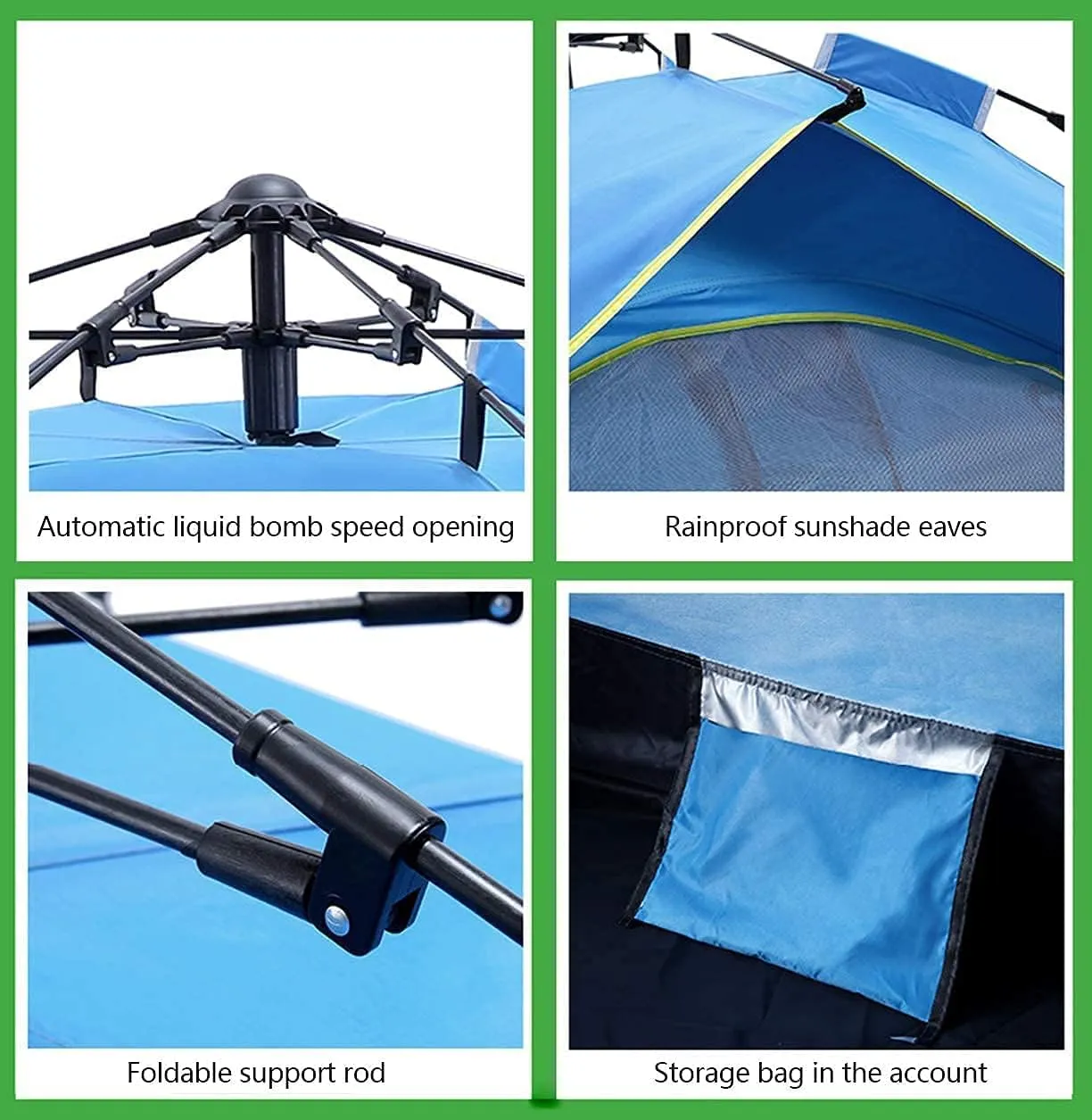 NIEH Dome Tent,Pop Up Tents for 2 to 4 Person Automatic Opening Double Layer Tent,Waterproof Camping Tents with Porch for Hiking Camping Outdoor
