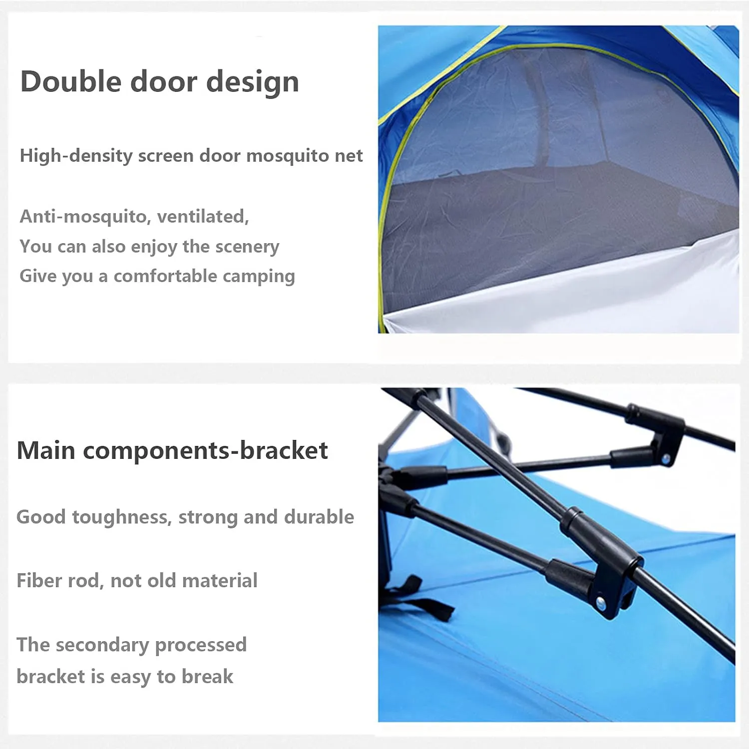 NIEH Outdoor Camping Tent Family Waterproof Camping Tents Easy Setup with Moisture-Proof pad Tent Sun Shade 2/3／4 Person