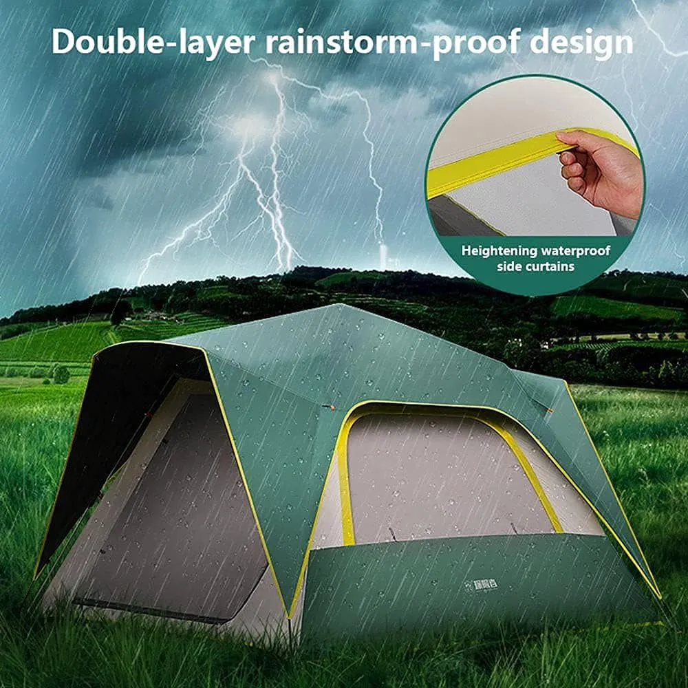 NIEH Tents Instant Pop Up Family Camping for 3-4,5-8 Persons, Dome Waterproof Sun Shelter, Backpacking with Removable Rainfly