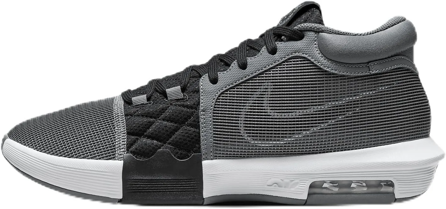 NIKE Lebron Witness 8 Basketball Shoes (FB2239-004, Cool Grey/Black/White) Size 3.5