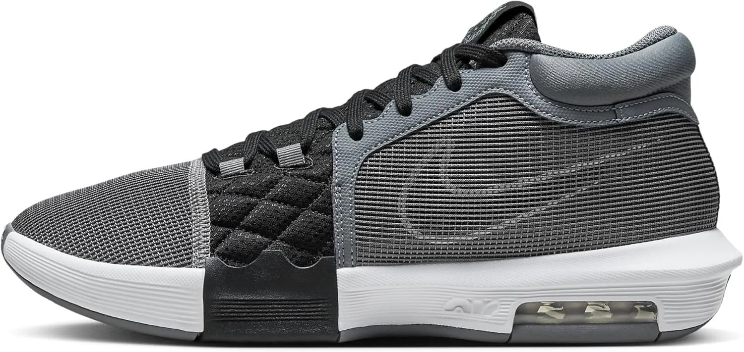 NIKE Lebron Witness 8 Basketball Shoes (FB2239-004, Cool Grey/Black/White) Size 8.5