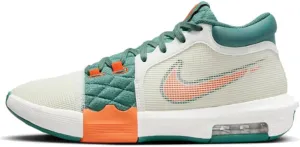 NIKE Lebron Witness 8 Basketball Shoes (FB2239-101, SAIL/BICOASTAL/Campfire Orange/Safety Orange) Size 3.5