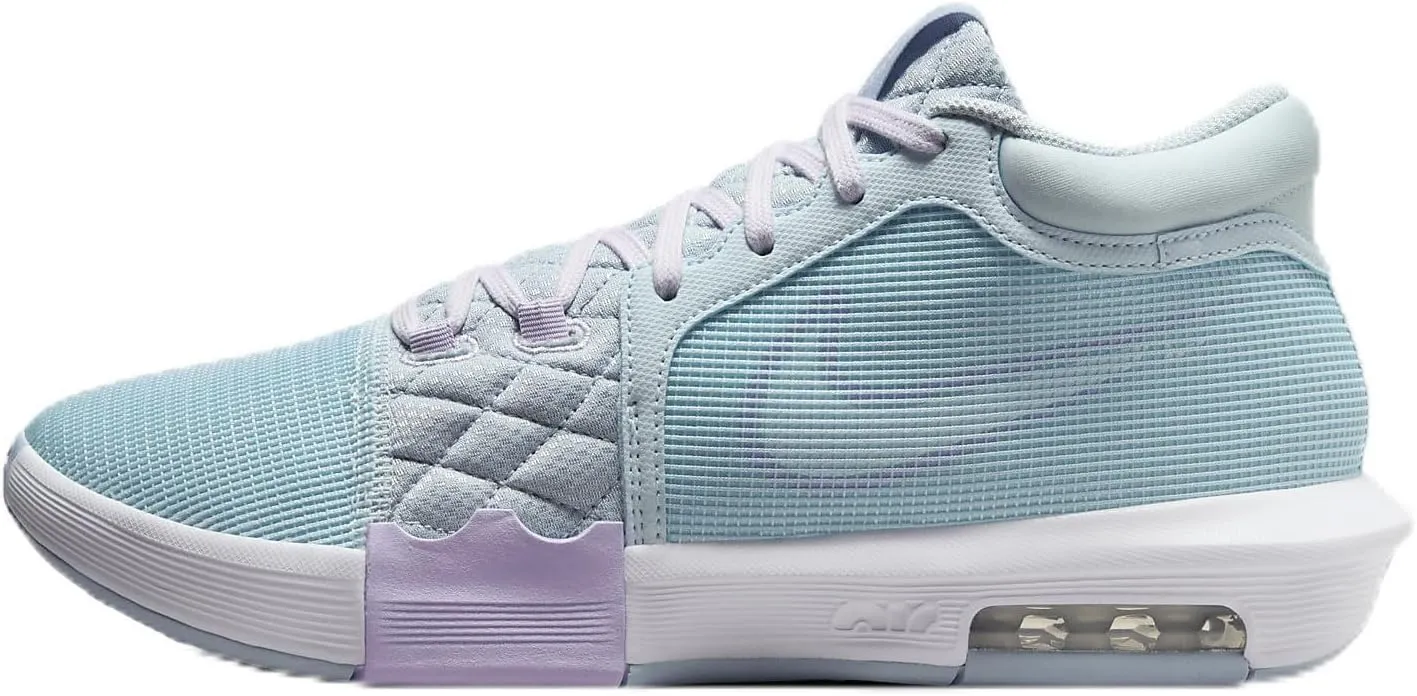 NIKE Lebron Witness 8 Basketball Shoes (FB2239-401, Glacier Blue/Light Armory Blue/Lilac Bloom/White) Size 10.5
