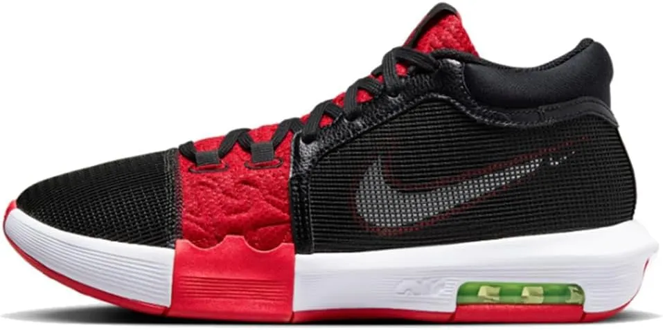 Nike Lebron Witness 8 Basketball Shoes (FV0400-001, Black/University RED/Lime Blast/White) Size 15
