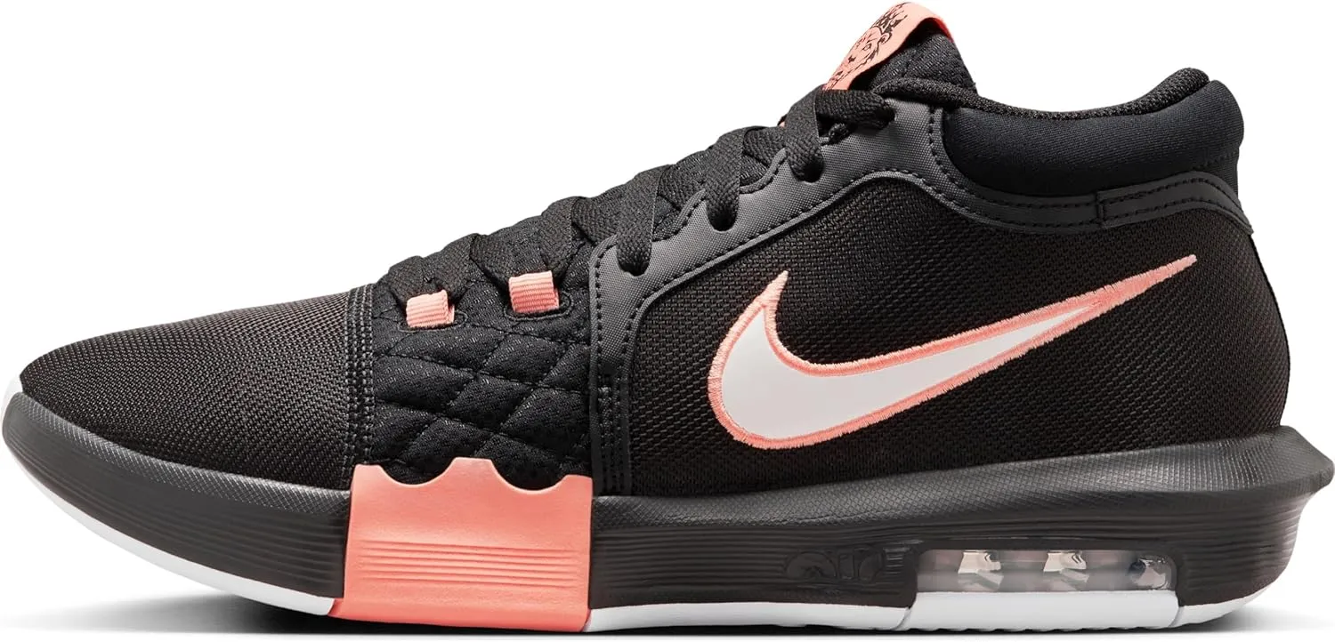 Nike Lebron Witness VIII Basketball Shoes (HQ2139-001, Black/Apricot Agate/White)