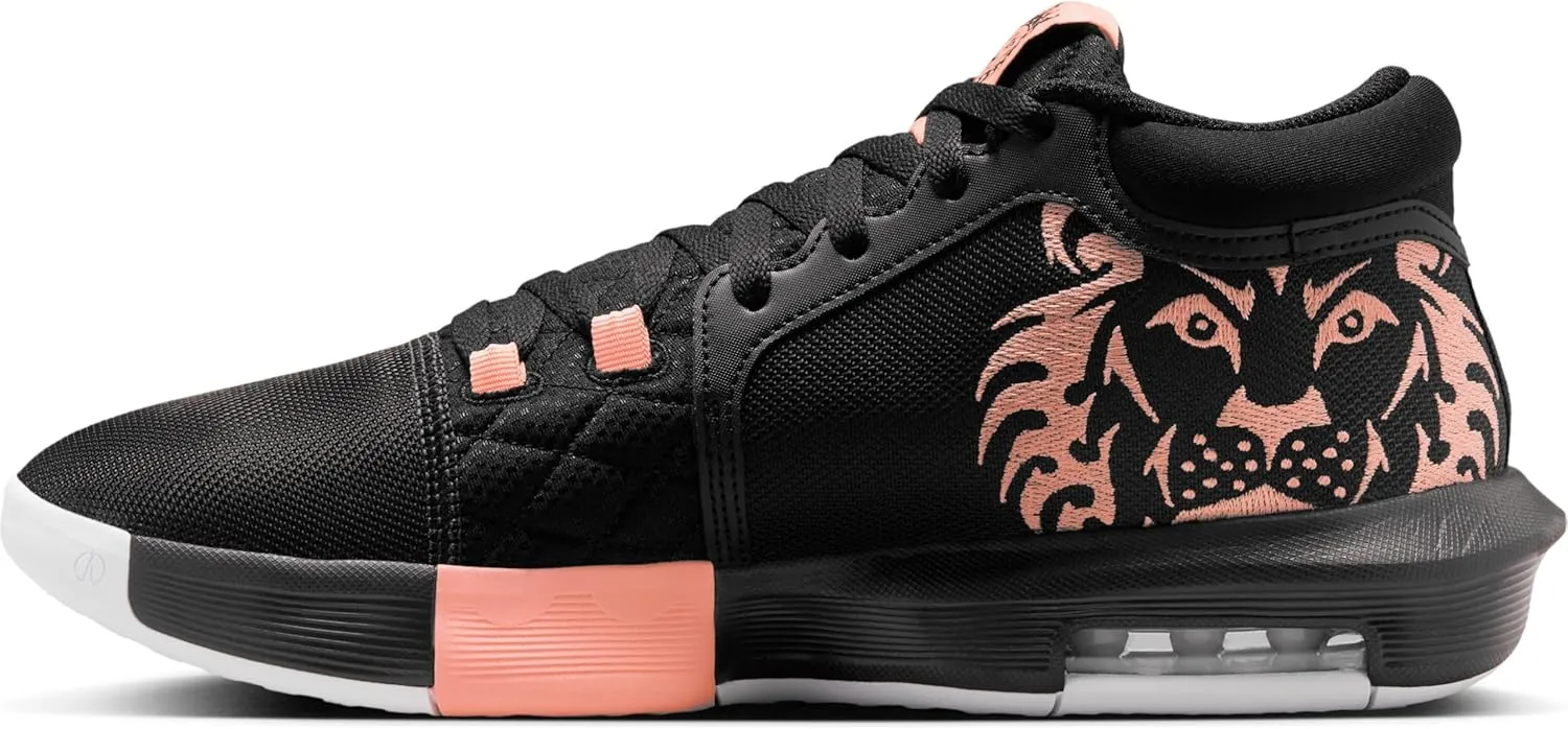 Nike Lebron Witness VIII Basketball Shoes (HQ2139-001, Black/Apricot Agate/White)