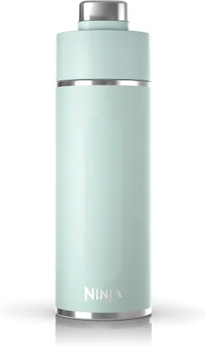 Ninja Thirsti 18oz Travel Water Bottle, For Carbonated Sparkling Drinks, Colder and Fizzier Longer, Leak Proof, 24 Hrs Cold, Dishwasher Safe, Stainless Steel Insulated Tumbler, Seafoam Blue, DW1801MT