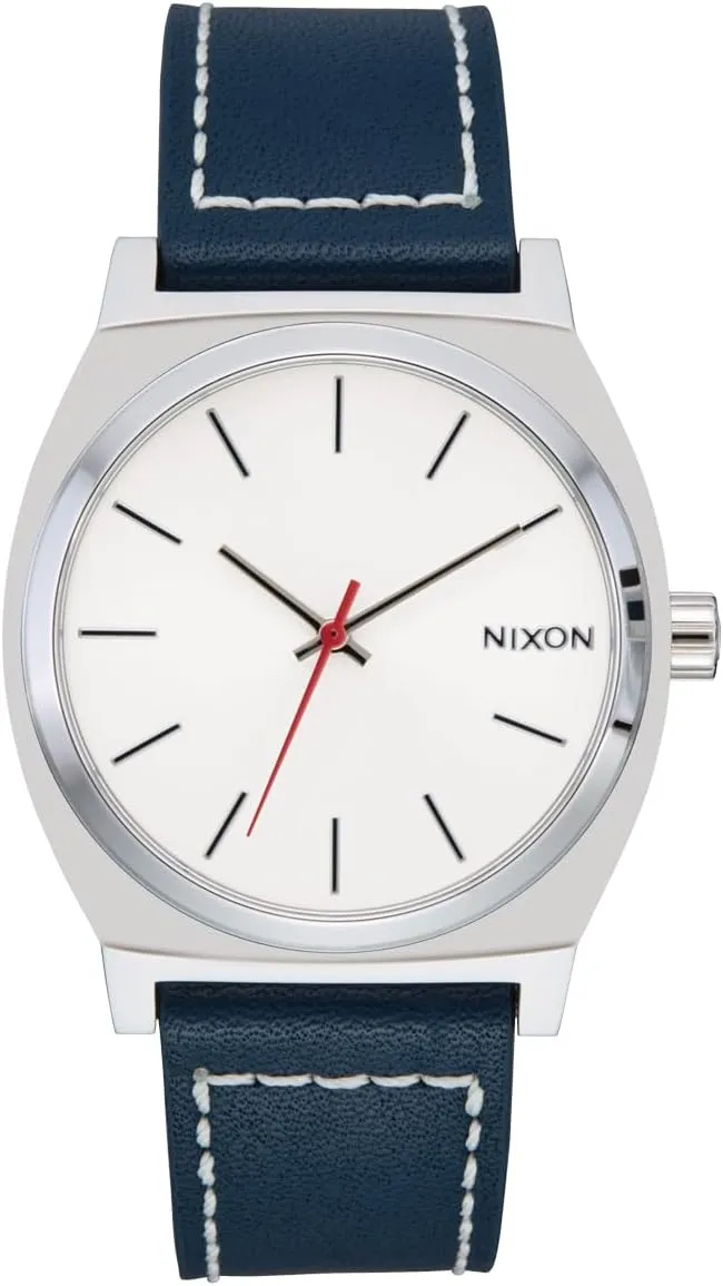 NIXON Time Teller A1373-100m Water Resistant Men's Analog Fashion Watch (37mm Watch Face, 20mm-18mm Leather Band)
