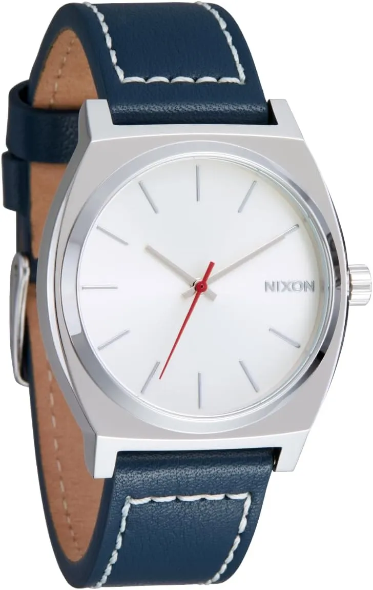 NIXON Time Teller A1373-100m Water Resistant Men's Analog Fashion Watch (37mm Watch Face, 20mm-18mm Leather Band)
