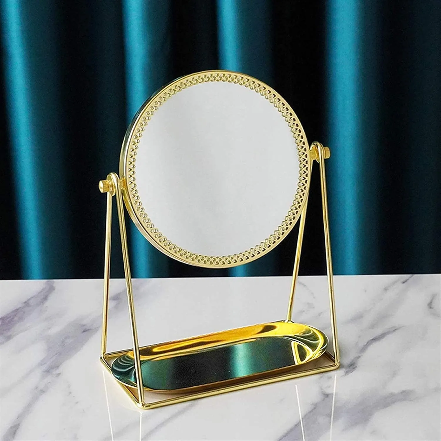 Nordic Style Desktop Desktop Makeup Mirror European Style Portable Vanity Mirror Exquisite/Square Little Kingdee