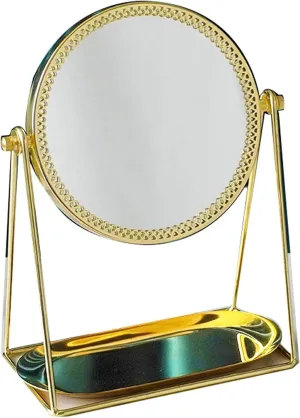 Nordic Style Desktop Desktop Makeup Mirror European Style Portable Vanity Mirror Exquisite/Square Little Kingdee