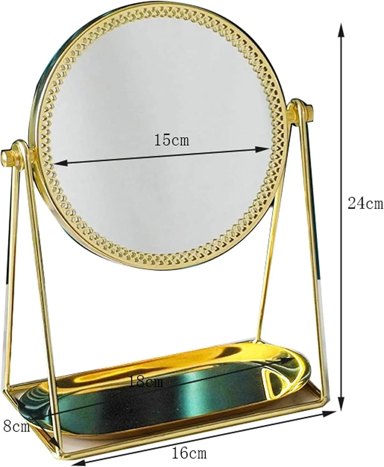 Nordic Style Desktop Desktop Makeup Mirror European Style Portable Vanity Mirror Exquisite/Square Little Kingdee