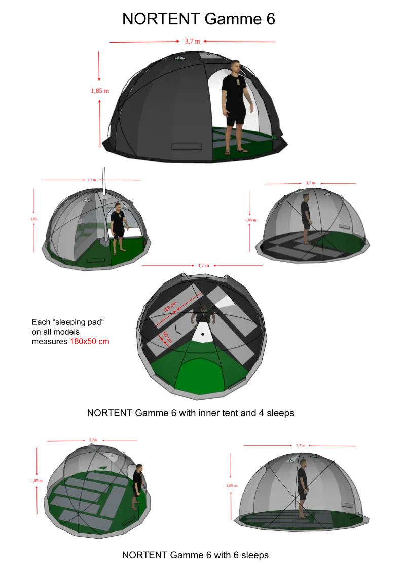 NorTent Gamme 6 - Winter Hot Tent for 6 People- PolyCotton Heavy