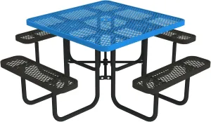 Norwood Commercial Furniture Open Air Series Heavy Duty Portable Square Surface Mount, 46-Inch Outdoor Picnic Table
