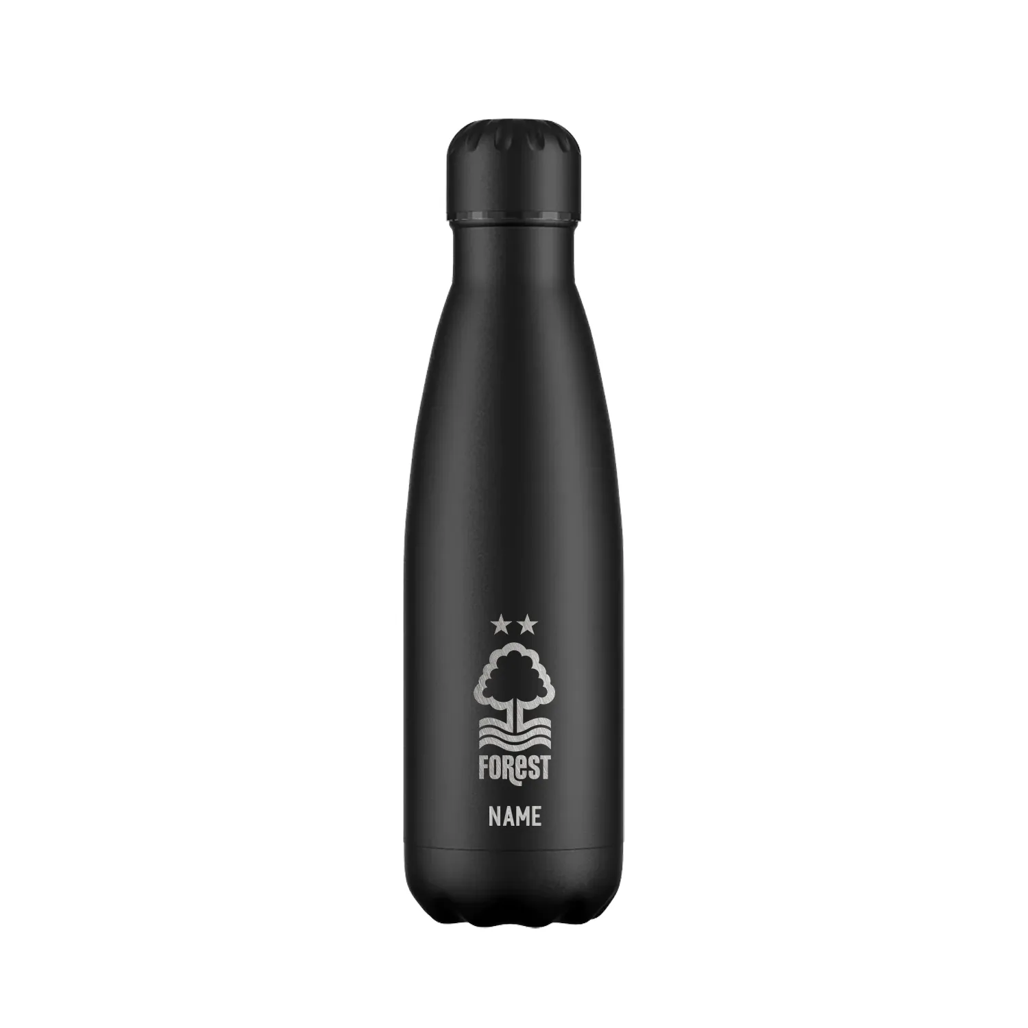 Nottingham Forest Crest Engraved Water Bottle - Black
