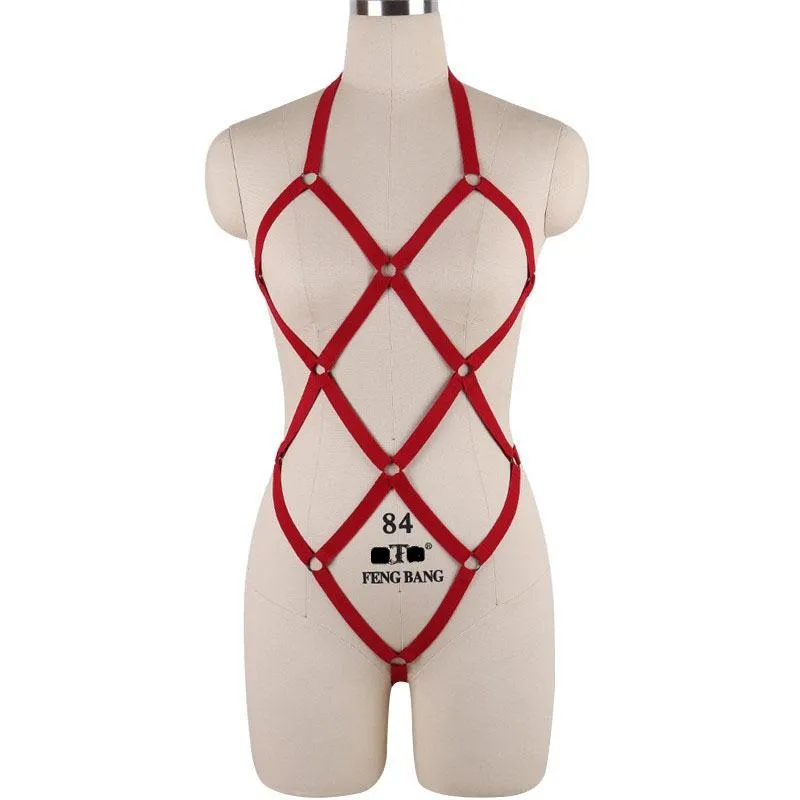O ring adjustable backless halter harness
