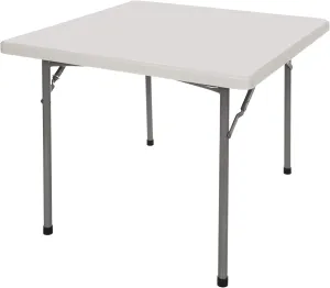 OEF Furnishings 36" Square Heavy Duty Folding Table, Light Grey – Indoor/Outdoor Durable Plastic Table