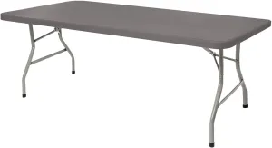 OEF Furnishings 6-Foot Folding Table, Charcoal Slate - Durable, Lightweight, Indoor/Outdoor Versatility