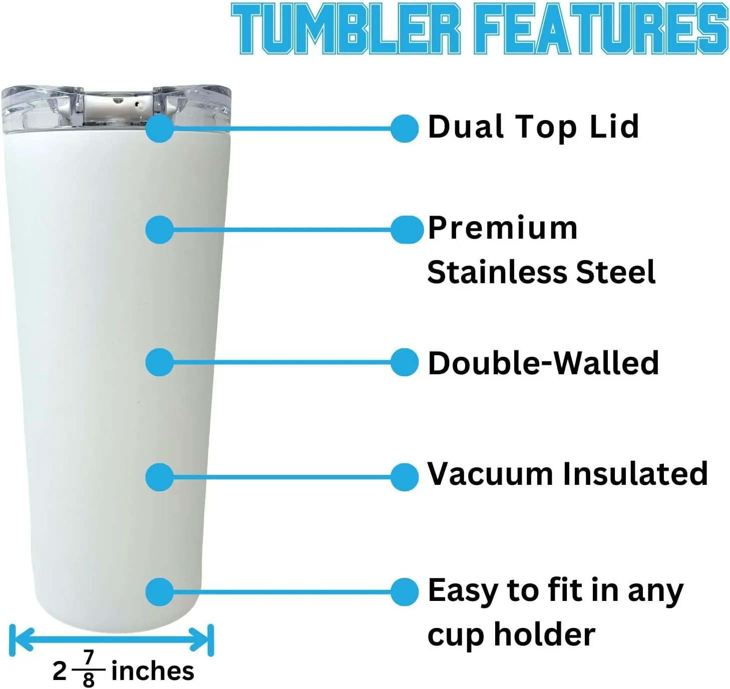Officially Licensed Collegiate Stainless Steel Tumbler - Double Walled Insulated Travel Thermos - 24 oz (Alabama White)