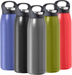 Oggi Freestyle Stainless Steel Insulated Water Bottle- Double Wall Vacuum Insulated, Travel Thermos, 23oz(680ml), Charcoal