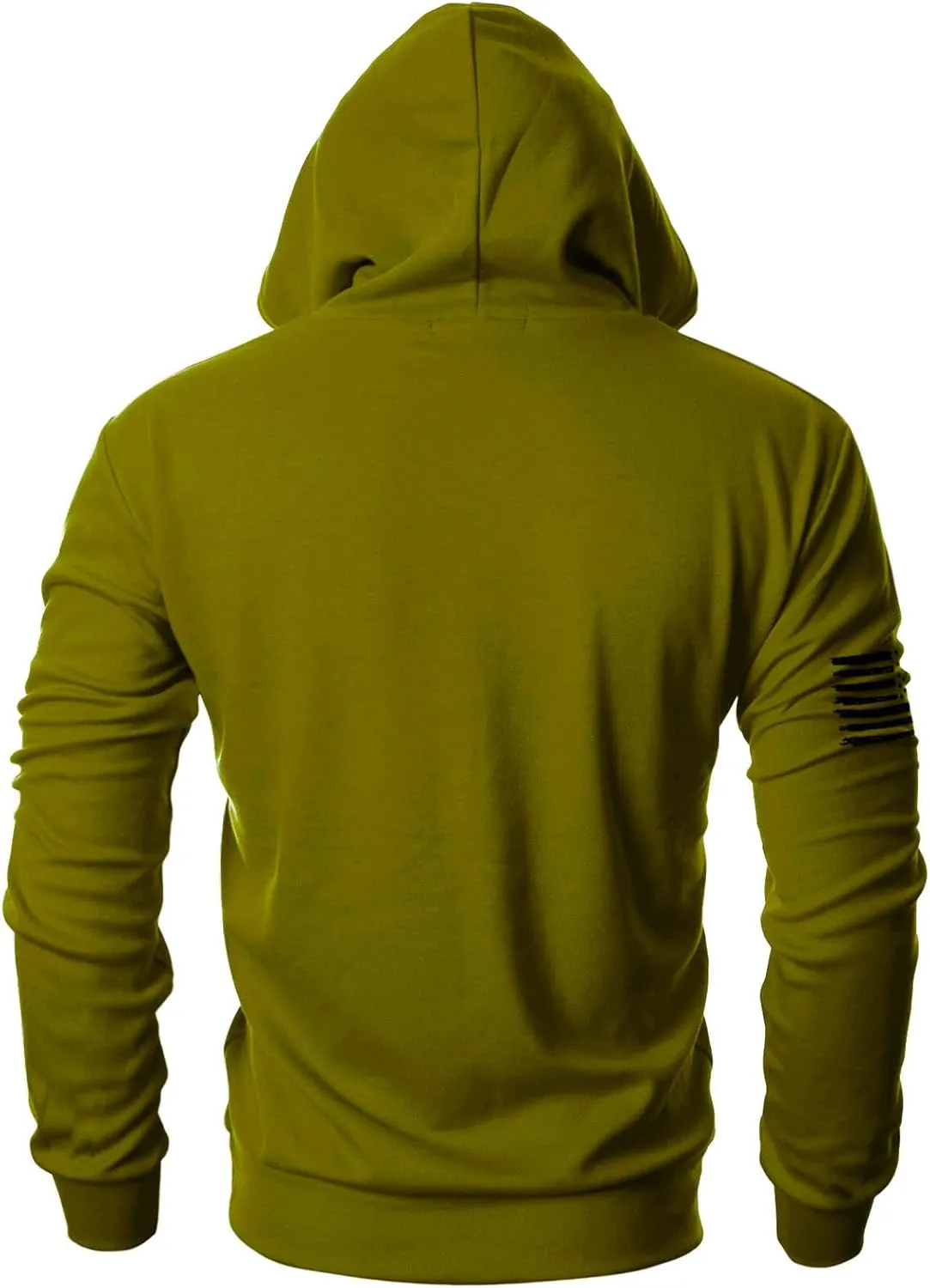 Ohoo Men's Slim Fit American Flag Hoodie Lightweight with Kangaroo Pocket