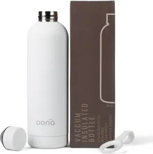 OONA Stainless Steel Water Bottle 25 oz, BPA-Free, Leak-Proof Insulated Water Bottle, Carrying Loop, Double Wall Vacuum Insulation, Keeps Drinks Hot or Cold for 12 Hours, Travel Friendly (White)