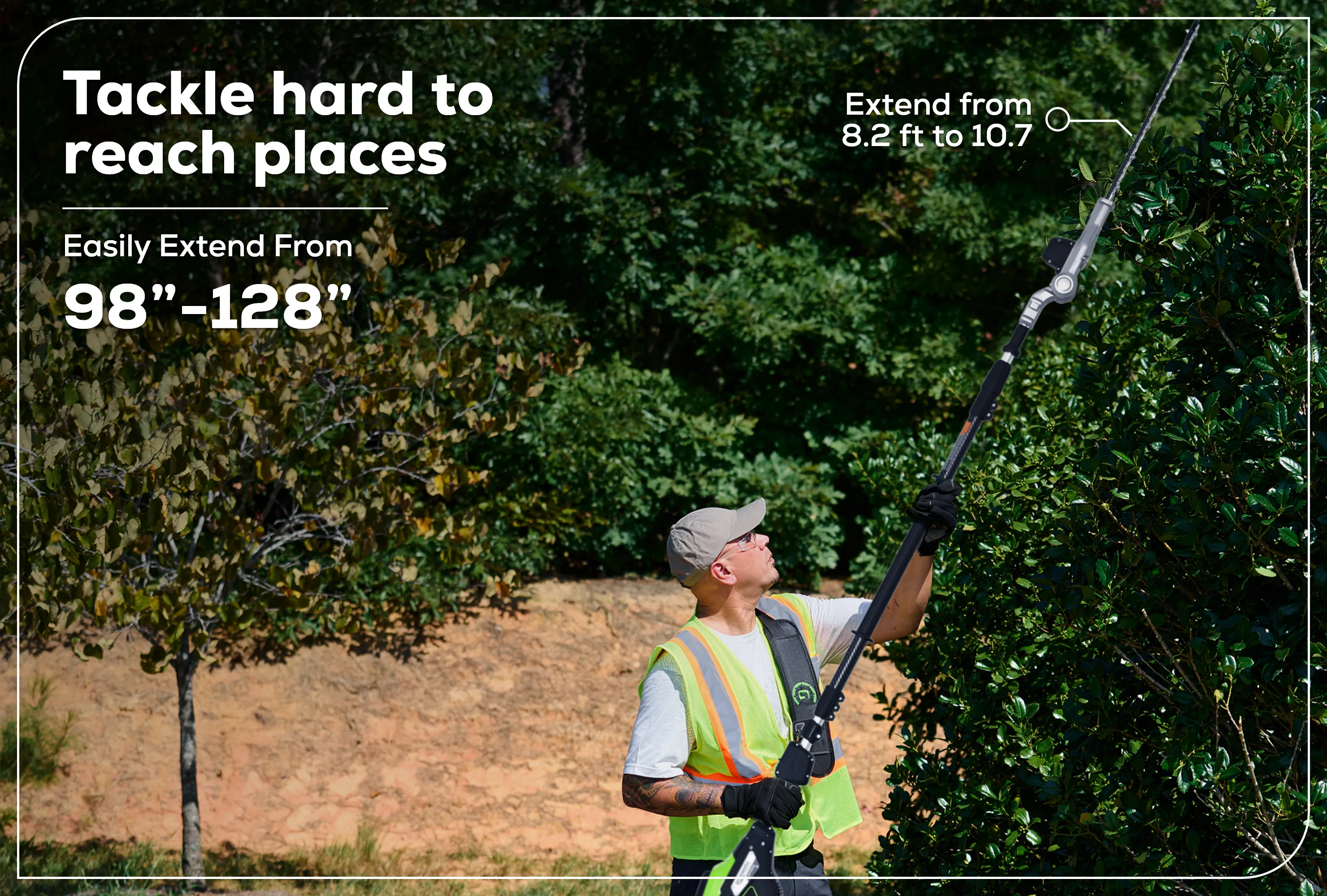 Optimus 82V Telescoping Hedge Trimmer with (1) 2.5 Ah Battery and Dual-Port Charger | PH662T-25DP