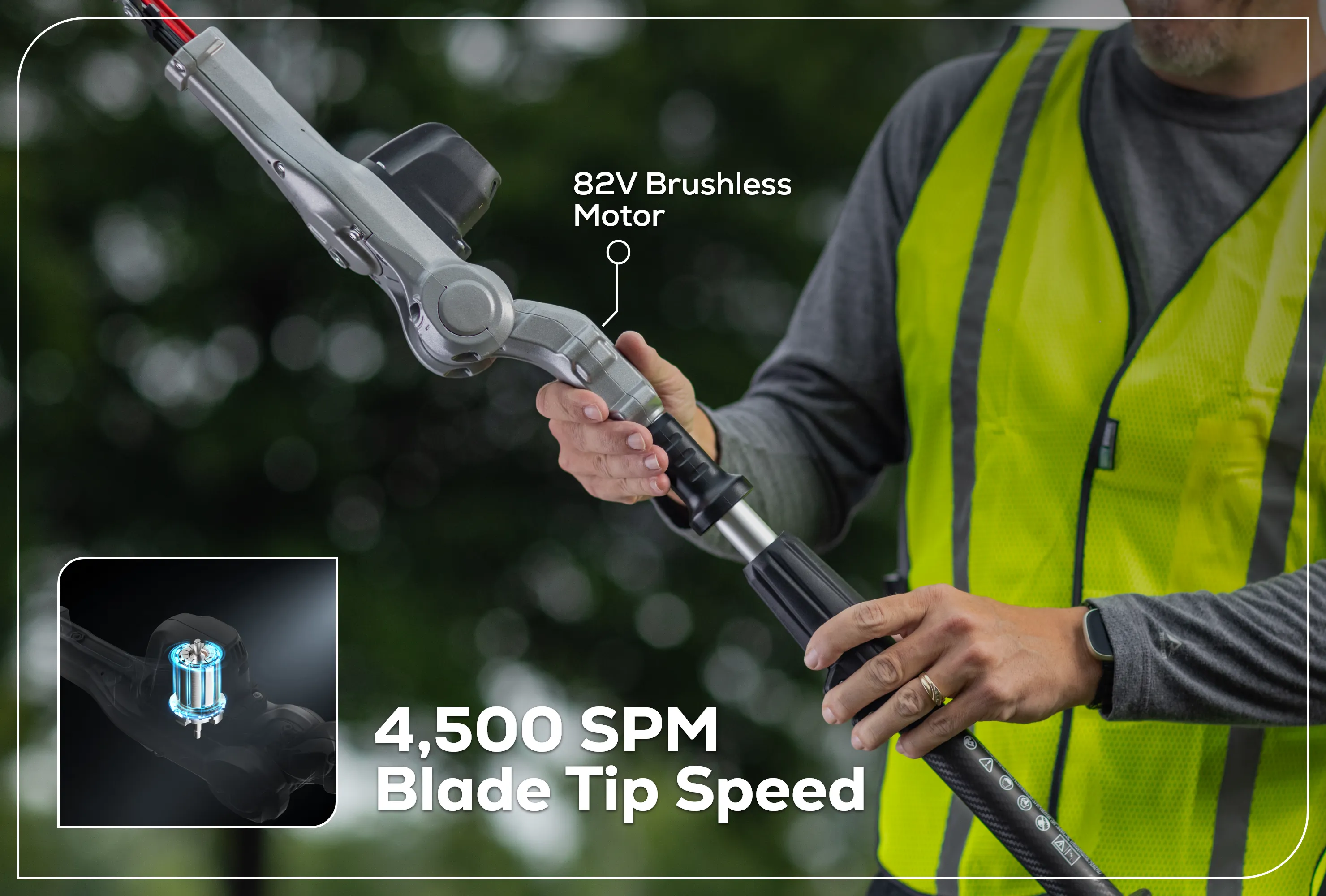 Optimus 82V Telescoping Hedge Trimmer with (1) 2.5 Ah Battery and Dual-Port Charger | PH662T-25DP