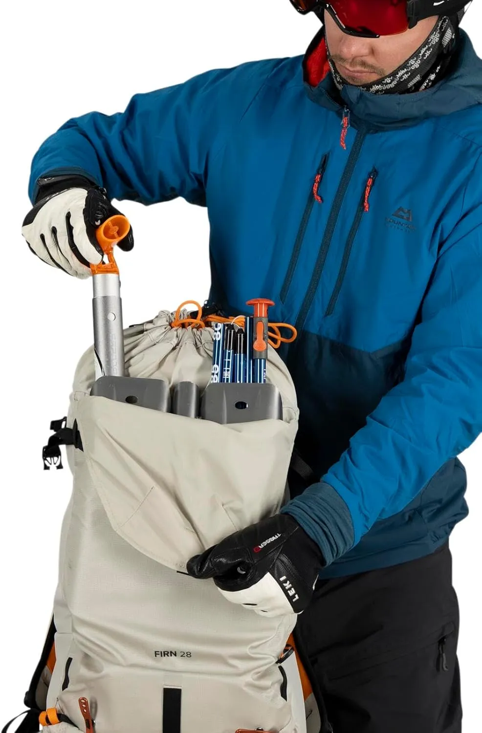 Osprey Firn 28L Ski and Snowboard Backpack, Sandy Grey/Tequila Orange, Small/Medium
