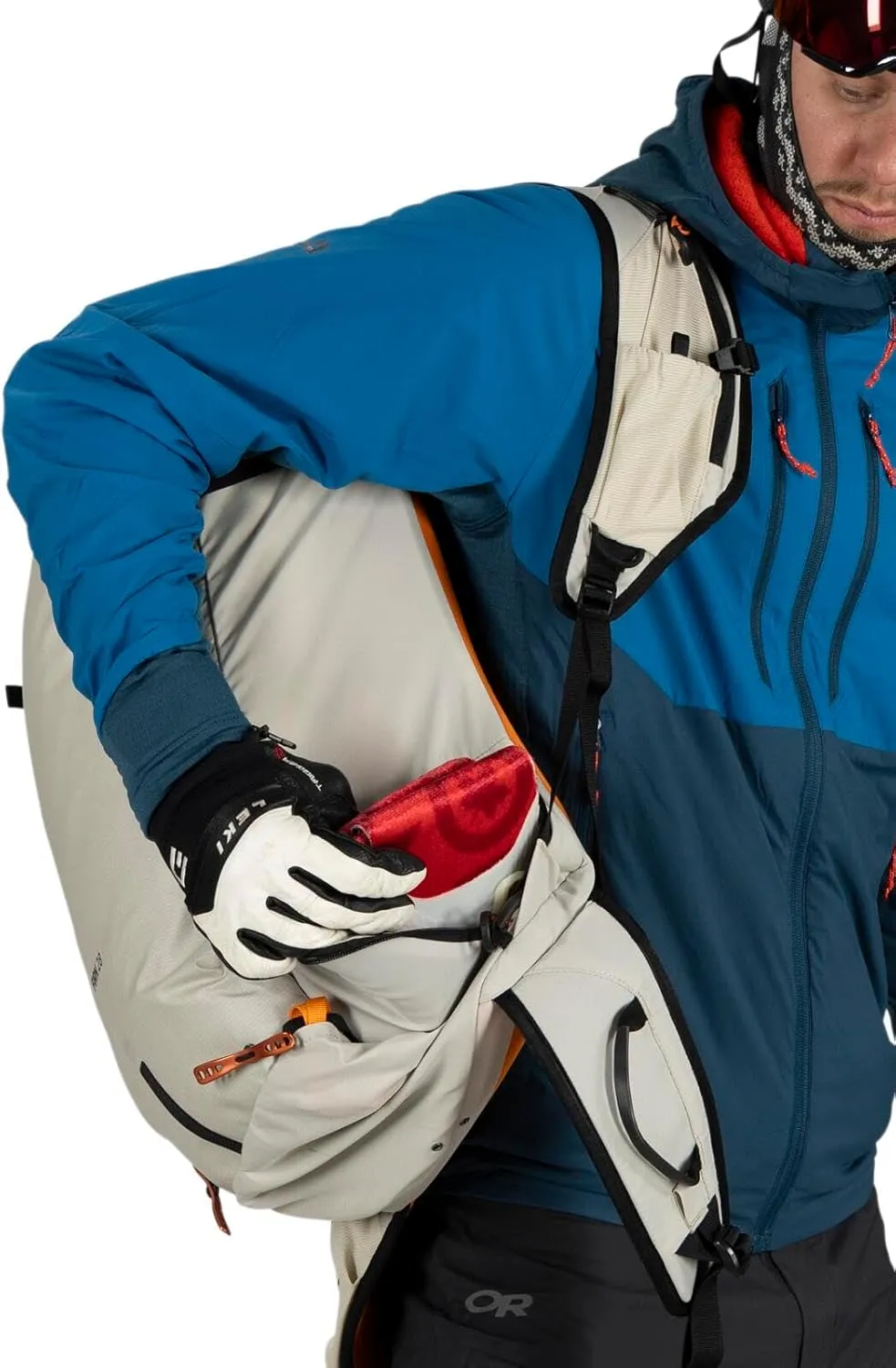 Osprey Firn 28L Ski and Snowboard Backpack, Sandy Grey/Tequila Orange, Small/Medium