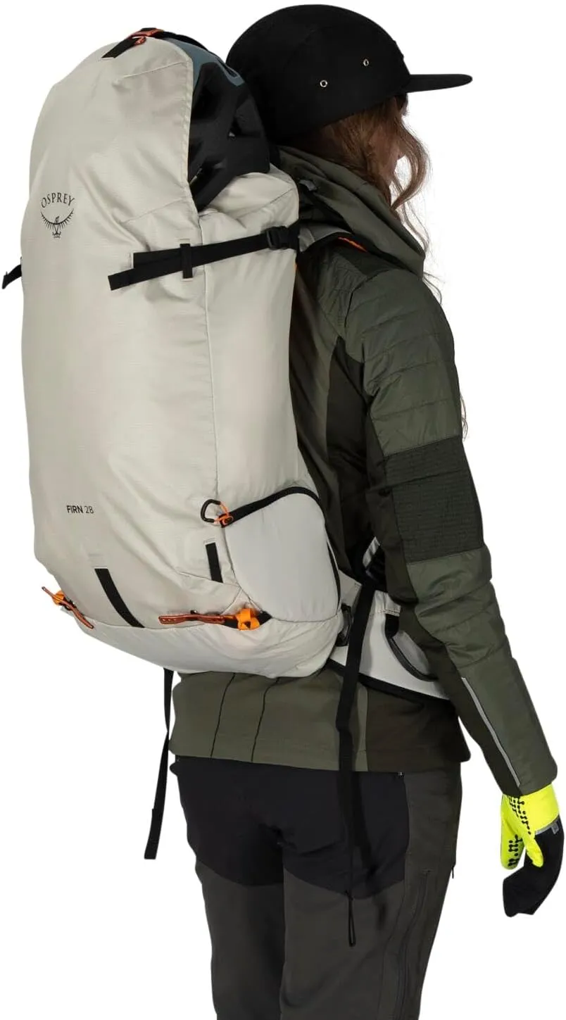 Osprey Firn 28L Ski and Snowboard Backpack, Sandy Grey/Tequila Orange, Small/Medium
