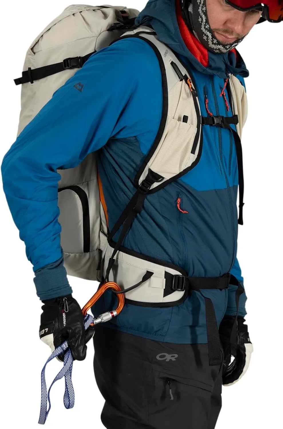 Osprey Firn 28L Ski and Snowboard Backpack, Sandy Grey/Tequila Orange, Small/Medium
