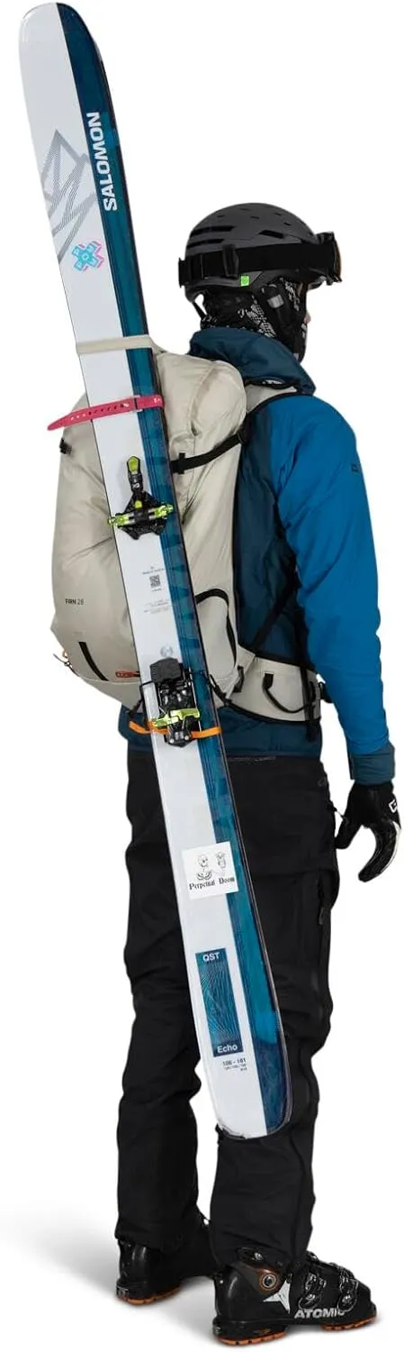 Osprey Firn 28L Ski and Snowboard Backpack, Sandy Grey/Tequila Orange, Small/Medium