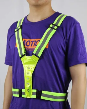 Outdoor Activity LED Light Vest for Running Cycling Safety and Visibility, USB Rechargeable, Green, 36 Short