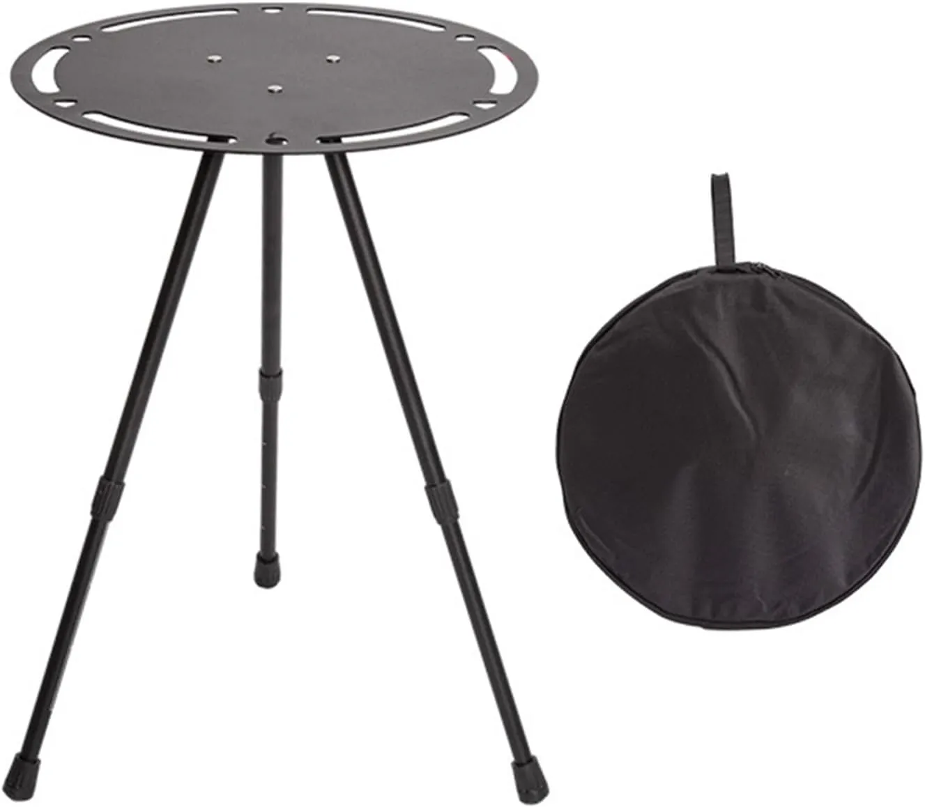 Outdoor Aluminum Alloy Table Folding Round Table Adjustable Height Small Folding Camping Table for Camp Travel