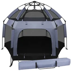 Outdoor Baby Playpen with Canopy Beach Tent for Kids and Toddlers Portable Lightweight Pop Up Pack and Play Playards with Travel Bag,61"*61"*49.2"