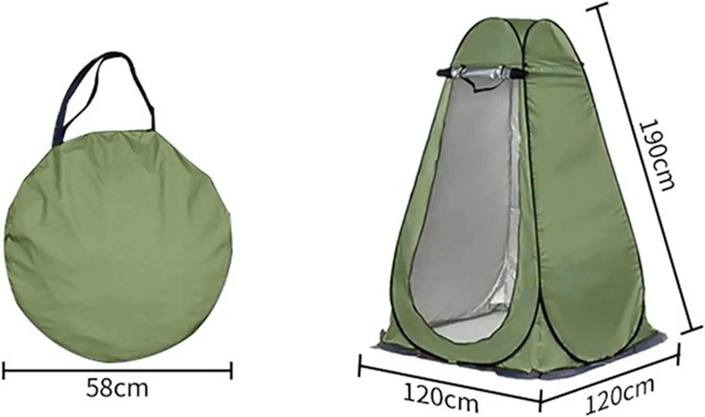 Outdoor Bathing Tent Outdoor Portable Shower Toilet Tent Camping Tent Camping Changing Tent Dressing Tent for Bathing Toilet, 120x120x190cm, Green
